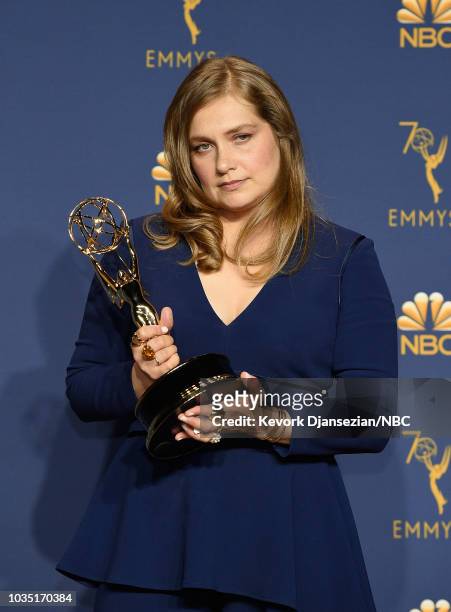 70th ANNUAL PRIMETIME EMMY AWARDS -- Pictured: Actor Merritt Wever poses with the Outstanding Supporting Actress in a Limited Series or Movie for...