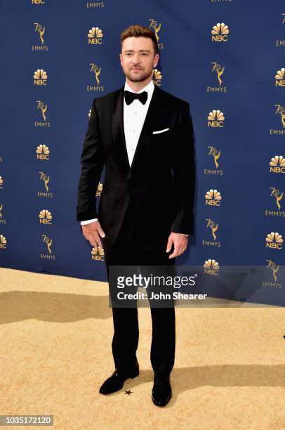 Justin Timberlake attends the 70th Emmy Awards at Microsoft Theater on September 17, 2018 in Los Angeles, California.