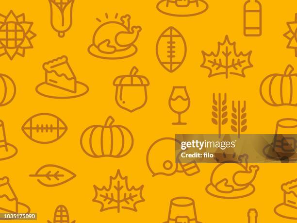 seamless thanksgiving autumn background - national holiday icons stock illustrations