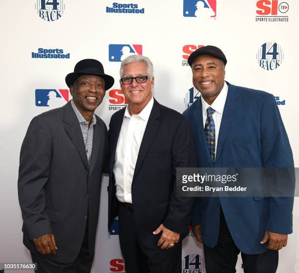 Sports Illustrated hosts Mickey Rivers, Bucky Dent and Bernie Williams at the screening for "14 Back" premiering on SI TV September 20th, as seen on...