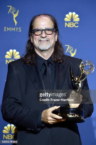 Outstanding Directing for a Variety Special winner Glenn Weiss poses in the press room during the 70th Emmy Awards at Microsoft Theater on September...