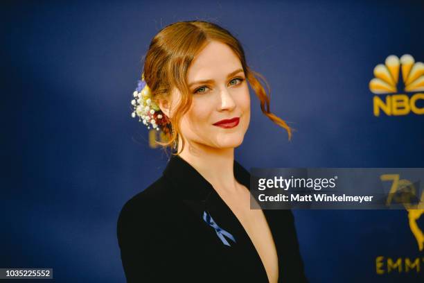 Evan Rachel Wood arrives at the 70th Emmy Awards on September 17, 2018 in Los Angeles, California.