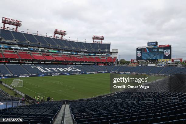General view inside the Nissan Stadium prior the International Friendly Match between Mexico and United States at Nissan Stadium on September 11,...