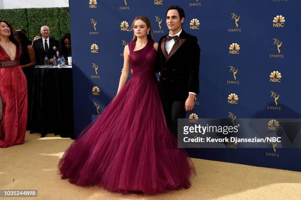 70th ANNUAL PRIMETIME EMMY AWARDS -- Pictured: Actor Joey King and fashion designer Zac Posen arrive to the 70th Annual Primetime Emmy Awards held at...