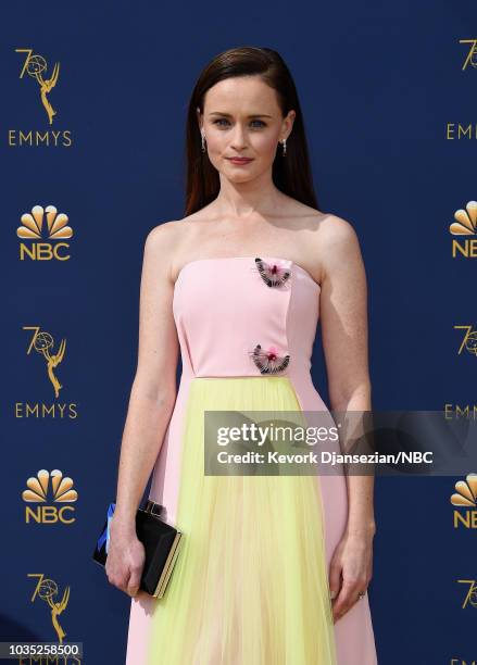 70th ANNUAL PRIMETIME EMMY AWARDS -- Pictured: Actor Alexis Bledel arrives to the 70th Annual Primetime Emmy Awards held at the Microsoft Theater on...