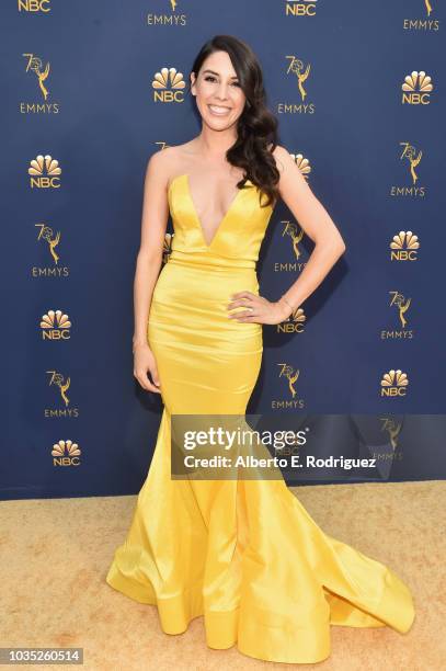 Erika de la Cruz attends the 70th Emmy Awards at Microsoft Theater on September 17, 2018 in Los Angeles, California.