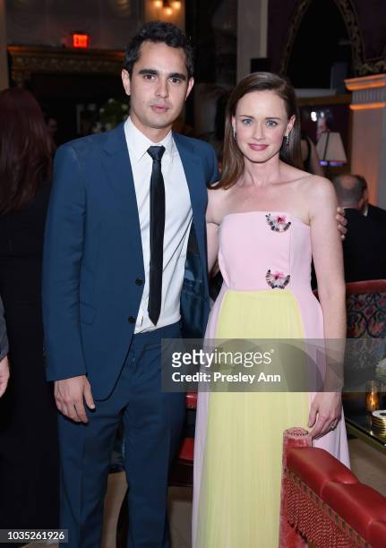 Max Minghella and Alexis Bledel attend Hulu's 2018 Emmy Party at Nomad Hotel Los Angeles on September 17, 2018 in Los Angeles, California.