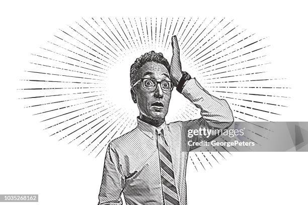 businessman with shocked facial expression - surprised stock illustrations