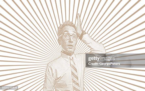 businessman with shocked facial expression - head exploding stock illustrations