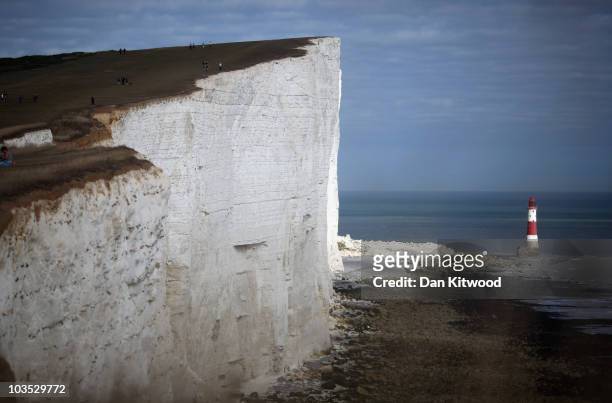 General view of the cliffs at Beachy Head on August 21, 2010 near Eastbourne, England. Beach and seaside breaks in the UK have become increasingly...