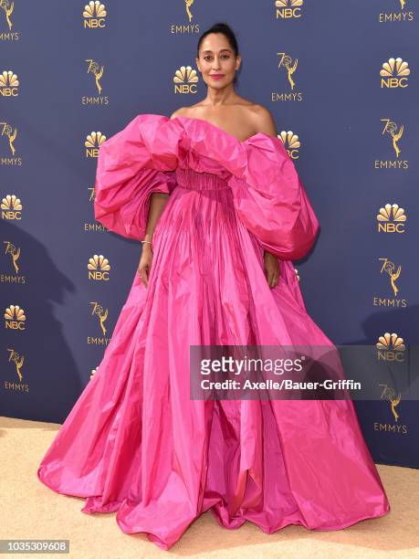 Tracee Ellis Ross attends the 70th Emmy Awards at Microsoft Theater on September 17, 2018 in Los Angeles, California.