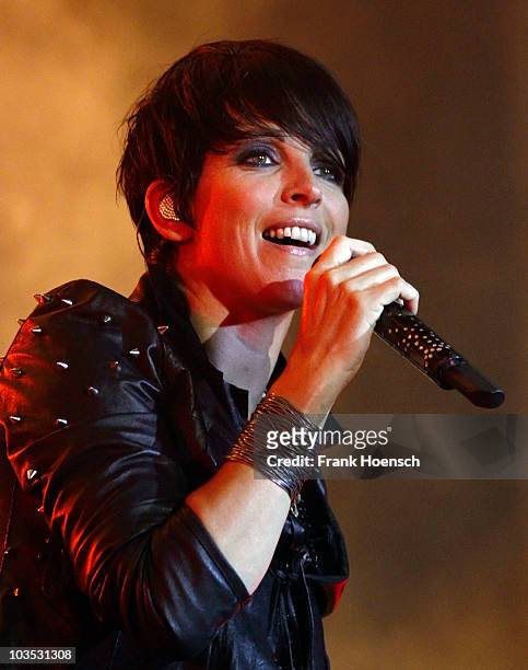 German singer Nena performs live during the Audi Rs2 Sommerfestival at the Kindl-Buehne on August 21, 2010 in Berlin, Germany.
