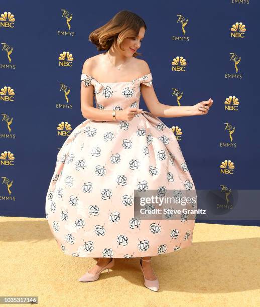 Millie Bobby Brown arrives at the 70th Emmy Awards on September 17, 2018 in Los Angeles, California.