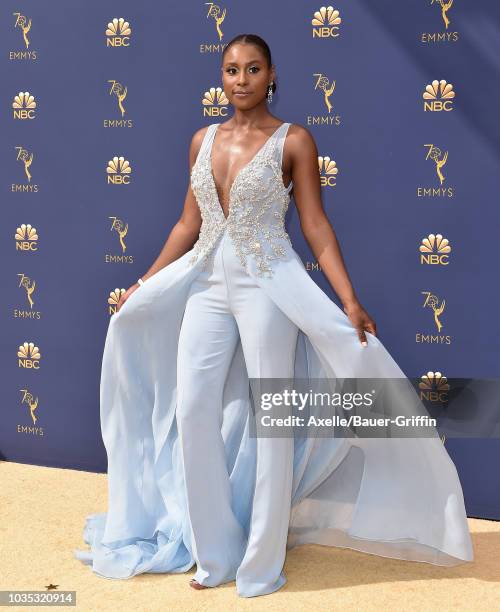 Issa Rae attends the 70th Emmy Awards at Microsoft Theater on September 17, 2018 in Los Angeles, California.