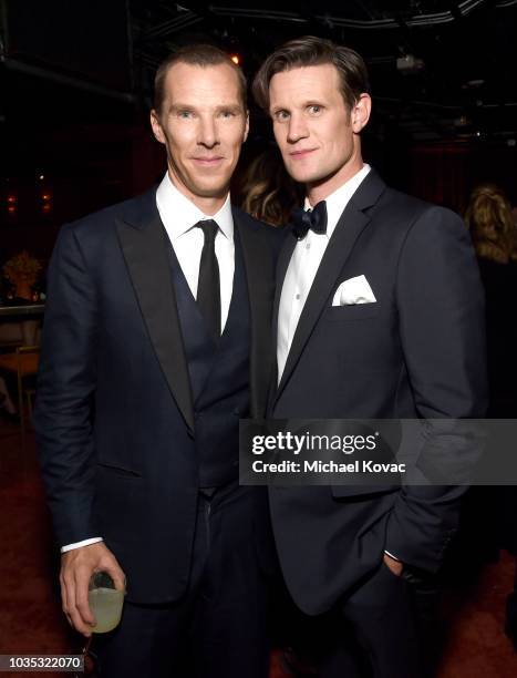 Benedict Cumberbatch and Matt Smith attend the 2018 Netflix Primetime Emmys After Party at NeueHouse Hollywood on September 17, 2018 in Los Angeles,...