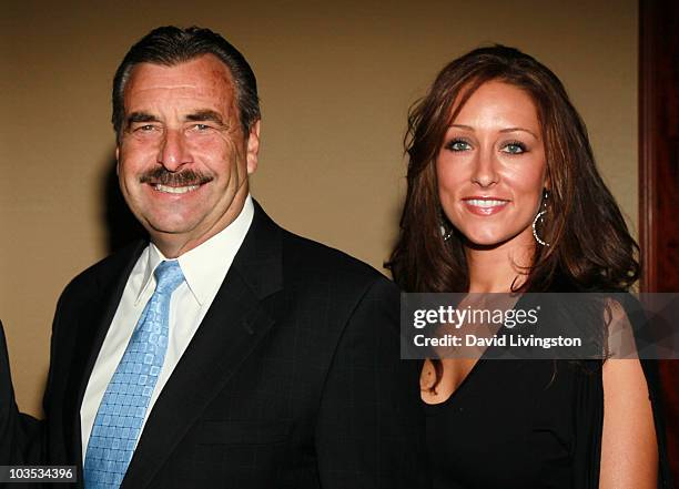 Chief Charlie Beck and daughter LAPD officer Brandi Scimone attend the Eagle & Badge Foundation Gala Honors at the Hyatt Regency Century Plaza on...
