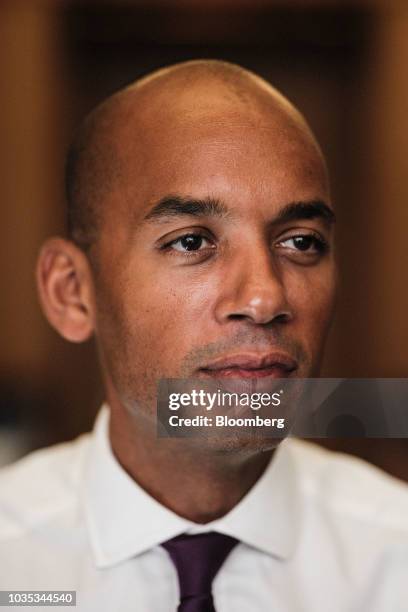 Chuka Umunna, U.K. Lawmaker for the opposition Labour party, poses for a photograph following an interview at his offices at the Houses of Parliament...