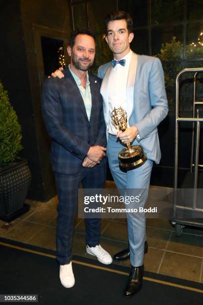 Nick Kroll and John Mulaney attend the Michael Che and Colin Jost's Emmys After Party presented by Google at Hollywood Roosevelt Hotel on September...