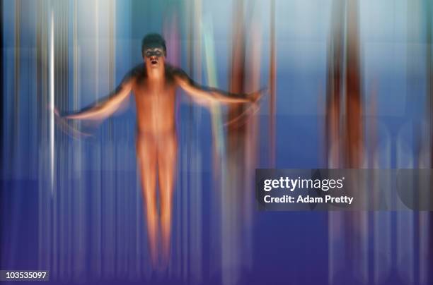 Thomas Daley of Great Britain competes in the preliminary of the Youth Mens 3m Springboard diving competition on day eight of the Youth Olympics at...