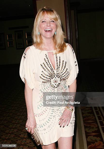 Model Cheryl Tiegs arrives at the Eagle & Badge Foundation Gala on August 21, 2010 in Century City, California.