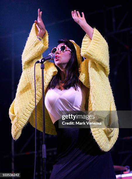 Marina Diamandis of Marina And The Diamonds performs on day two of the Lowlands Festival 2010 on August 21, 2010 in Biddinghuizen, Netherlands.