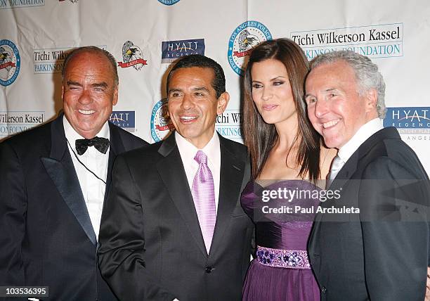 Eagle & Badge Foundation president Arthur M. Kassel, LA Mayor Antonio Villaraigosa, journalist Lu Parker and LA Dodgers owner Frank McCourt arrive at...