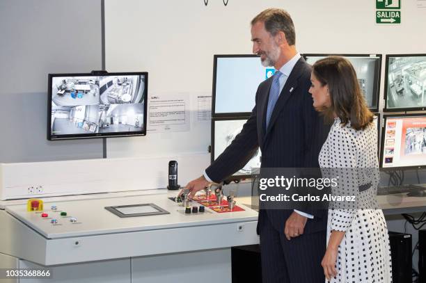 King Felipe VI of Spain and Queen Letizia of Spain visit the Center of Laseres and inaugurate de Petavatio Laser ÔVega-3Õ at the Science Park on...