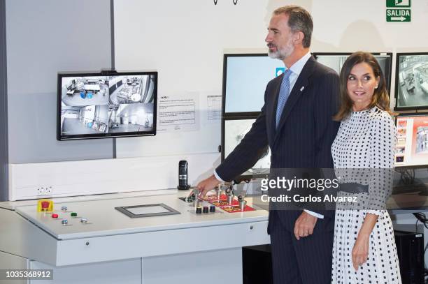 King Felipe VI of Spain and Queen Letizia of Spain visit the Center of Laseres and inaugurate de Petavatio Laser ÔVega-3Õ at the Science Park on...