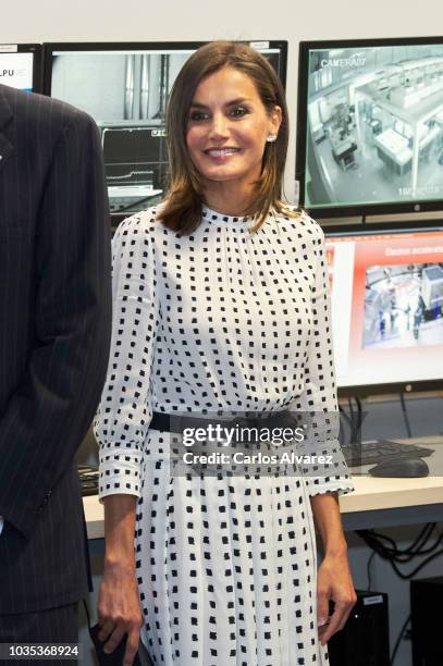 Queen Letizia of Spain visits the Center of Laseres and inaugurates de Petavatio Laser ÔVega-3Õ at the Science Park on September 18, in Salamanca...