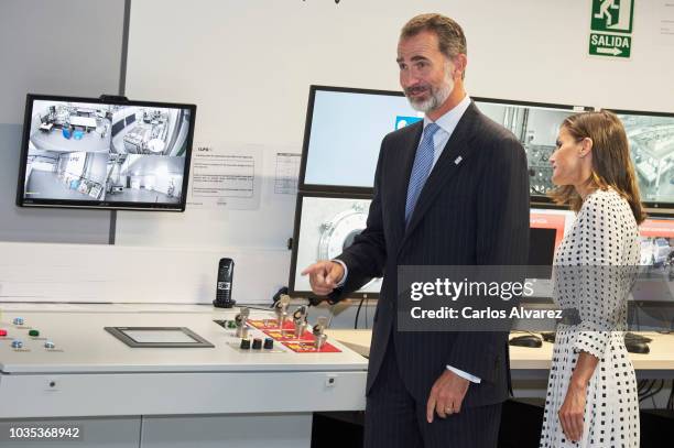 King Felipe VI of Spain and Queen Letizia of Spain visit the Center of Laseres and inaugurate de Petavatio Laser ÔVega-3Õ at the Science Park on...