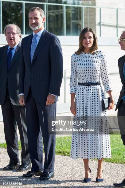 King Felipe VI of Spain and Queen Letizia of Spain visit the Center of Laseres and inaugurate de Petavatio Laser ÔVega-3Õ at the Science Park on...