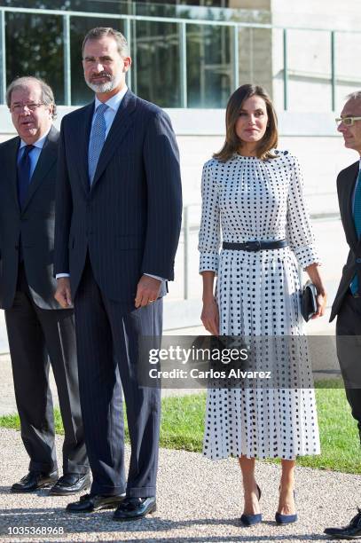 King Felipe VI of Spain and Queen Letizia of Spain visit the Center of Laseres and inaugurate de Petavatio Laser ÔVega-3Õ at the Science Park on...