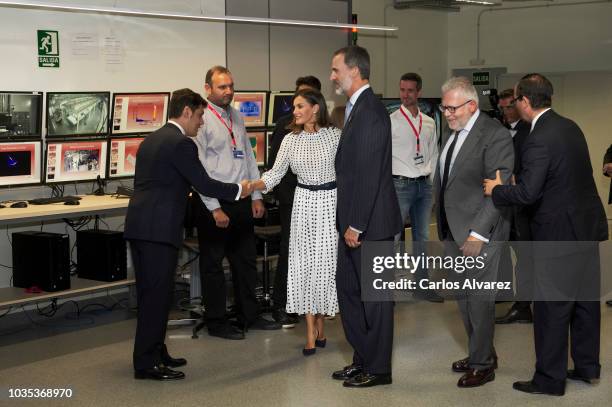 King Felipe VI of Spain and Queen Letizia of Spain visit the Center of Laseres and inaugurate de Petavatio Laser ÔVega-3Õ at the Science Park on...