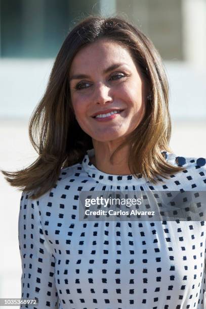 Queen Letizia of Spain visits the Center of Laseres and inaugurates de Petavatio Laser ÔVega-3Õ at the Science Park on September 18, in Salamanca...