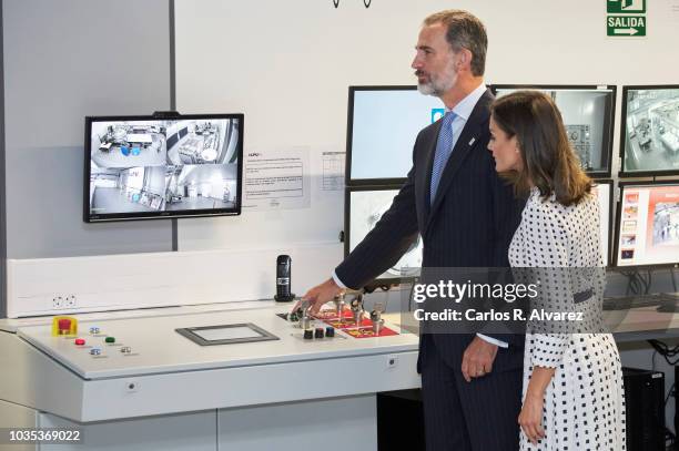 King Felipe VI of Spain and Queen Letizia of Spain visit the Center of Laseres and inaugurate de Petavatio Laser ÔVega-3Õ at the Science Park on...