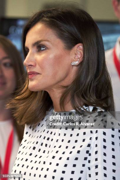 Queen Letizia of Spain visits the Center of Laseres and inaugurates de Petavatio Laser ÔVega-3Õ at the Science Park on September 18, in Salamanca...