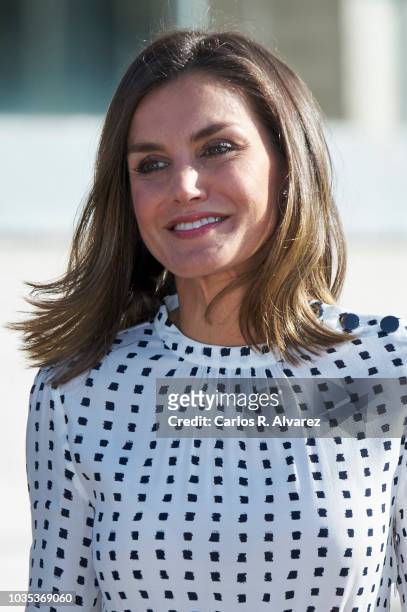 Queen Letizia of Spain visits the Center of Laseres and inaugurates de Petavatio Laser ÔVega-3Õ at the Science Park on September 18, in Salamanca...