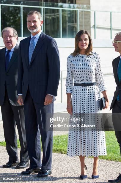 King Felipe VI of Spain and Queen Letizia of Spain visit the Center of Laseres and inaugurate de Petavatio Laser ÔVega-3Õ at the Science Park on...