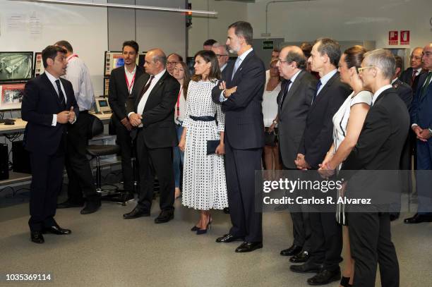 King Felipe VI of Spain and Queen Letizia of Spain visit the Center of Laseres and inaugurate de Petavatio Laser ÔVega-3Õ at the Science Park on...