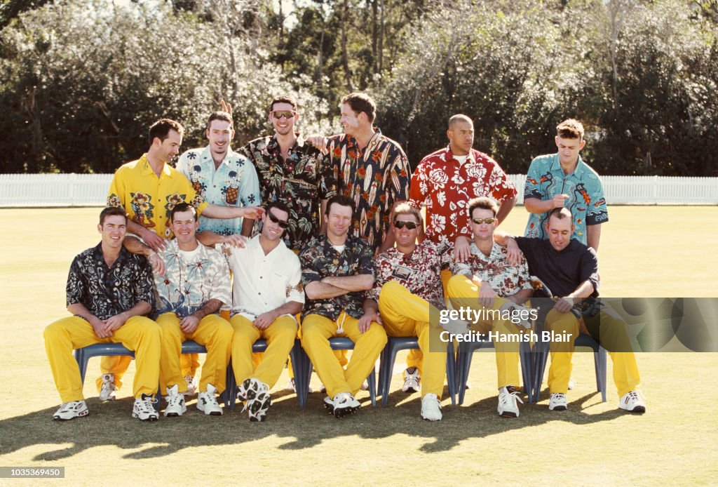 Australia One Day Squad in Hawaiian Shirts 1999