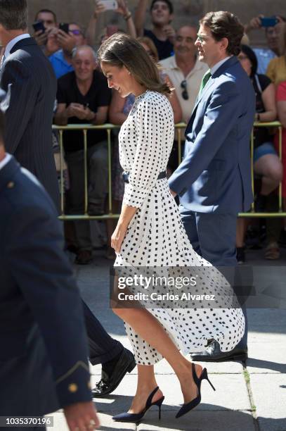 Queen Letizia of Spain visits the Center of Laseres and inaugurates de Petavatio Laser ÔVega-3Õ at the Science Park on September 18, in Salamanca...