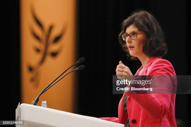 Layla Moran, spokesperson for education for the Liberal Democrat Party, speaks during the party's annual conference in Brighton, U.K., on Tuesday,...