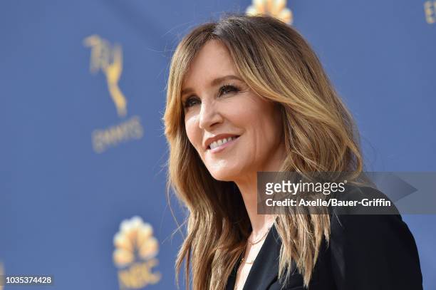 Felicity Huffman attends the 70th Emmy Awards at Microsoft Theater on September 17, 2018 in Los Angeles, California.