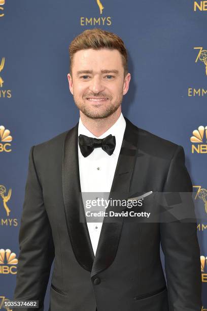 Justin Timberlake attends the 70th Emmy Awards - Arrivals at Microsoft Theater on September 17, 2018 in Los Angeles, California.