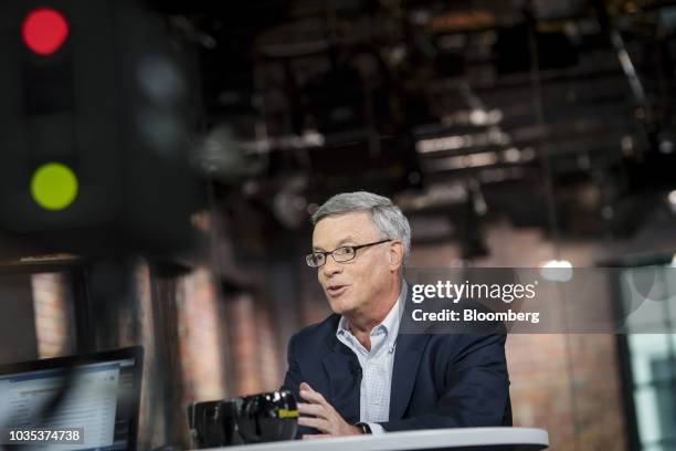 Al Kelly, chief executive officer of Visa Inc., speaks during a Bloomberg Technology Television interview in San Francisco, California, U.S., on...