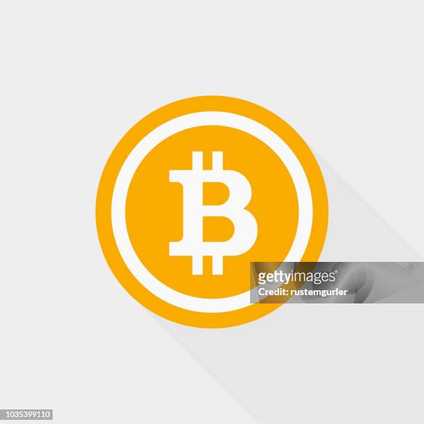 blockchain bitcoin icon - bitcoin stock illustrations