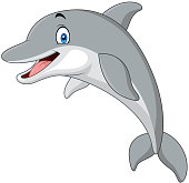 Cartoon funny dolphin