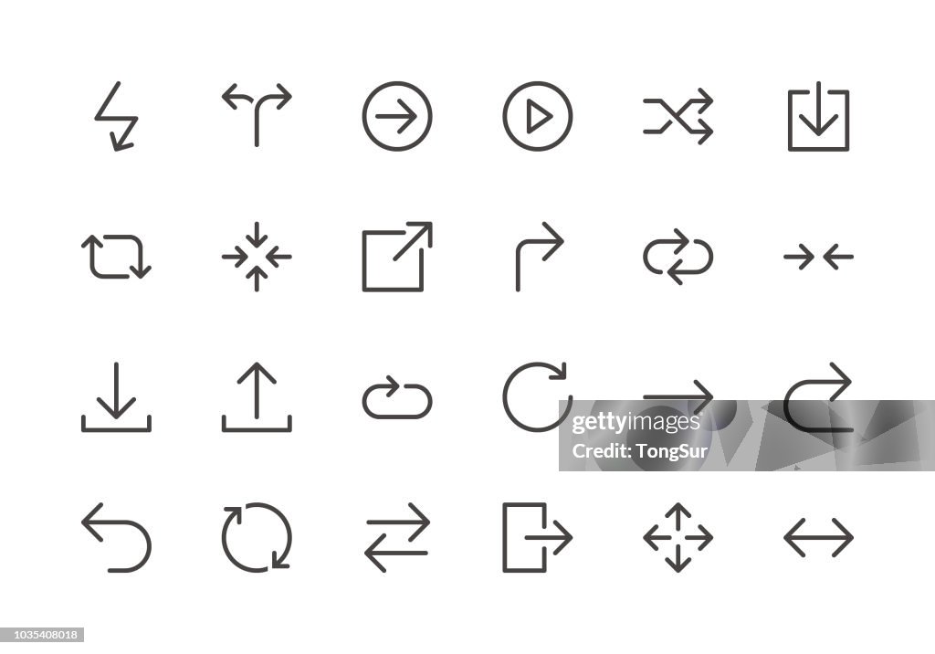 Flechas - los iconos de línea