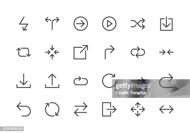 ilustrações de stock, clip art, desenhos animados e ícones de arrows - line icons - eco icon