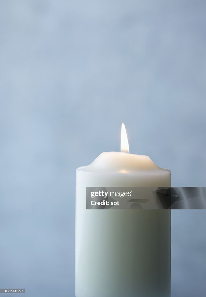 White candle,close up